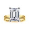Unite - 14K White-Yellow Gold Emerald Cut Solitaire Diamond Engagement Ring