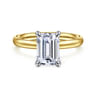 Unite - 14K White-Yellow Gold Emerald Cut Solitaire Diamond Engagement Ring