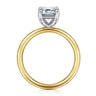Unite - 14K White-Yellow Gold Emerald Cut Solitaire Diamond Engagement Ring