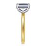 Unite - 14K White-Yellow Gold Emerald Cut Solitaire Diamond Engagement Ring