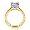 Adelia - 14K White-Yellow Gold Emerald Cut Solitaire Diamond Engagement Ring