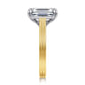 Adelia - 14K White-Yellow Gold Emerald Cut Solitaire Diamond Engagement Ring
