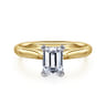Lauren - 14K White-Yellow Gold Emerald Cut Diamond Engagement Ring