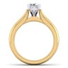 Lauren - 14K White-Yellow Gold Emerald Cut Diamond Engagement Ring