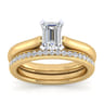 Lauren - 14K White-Yellow Gold Emerald Cut Diamond Engagement Ring