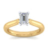 Lauren - 14K White-Yellow Gold Emerald Cut Diamond Engagement Ring