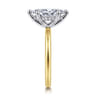 Cari - 14K White-Yellow Gold Marquise Shape Diamond Engagement Ring - 0.06 ct