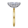 Cari - 14K White-Yellow Gold 6 Prong Marquise Shape Diamond Engagement Ring - 0.07 ct