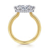 Sandi - 14K White-Yellow Gold East West Marquise Shape Diamond Engagement Ring - 0.12 ct