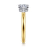 Sandi - 14K White-Yellow Gold East West Marquise Shape Diamond Engagement Ring - 0.12 ct