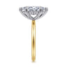 Anuk - 14K White-Yellow Gold Marquise Shape Diamond Engagement Ring - 0.06 ct