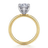 Peace - 14K Yellow-White Gold Marquise Shape Diamond Engagement Ring - 0.08 ct