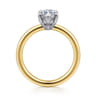 Austria - 14K White-Yellow Gold Marquise Shape Diamond Engagement Ring - 0.06 ct