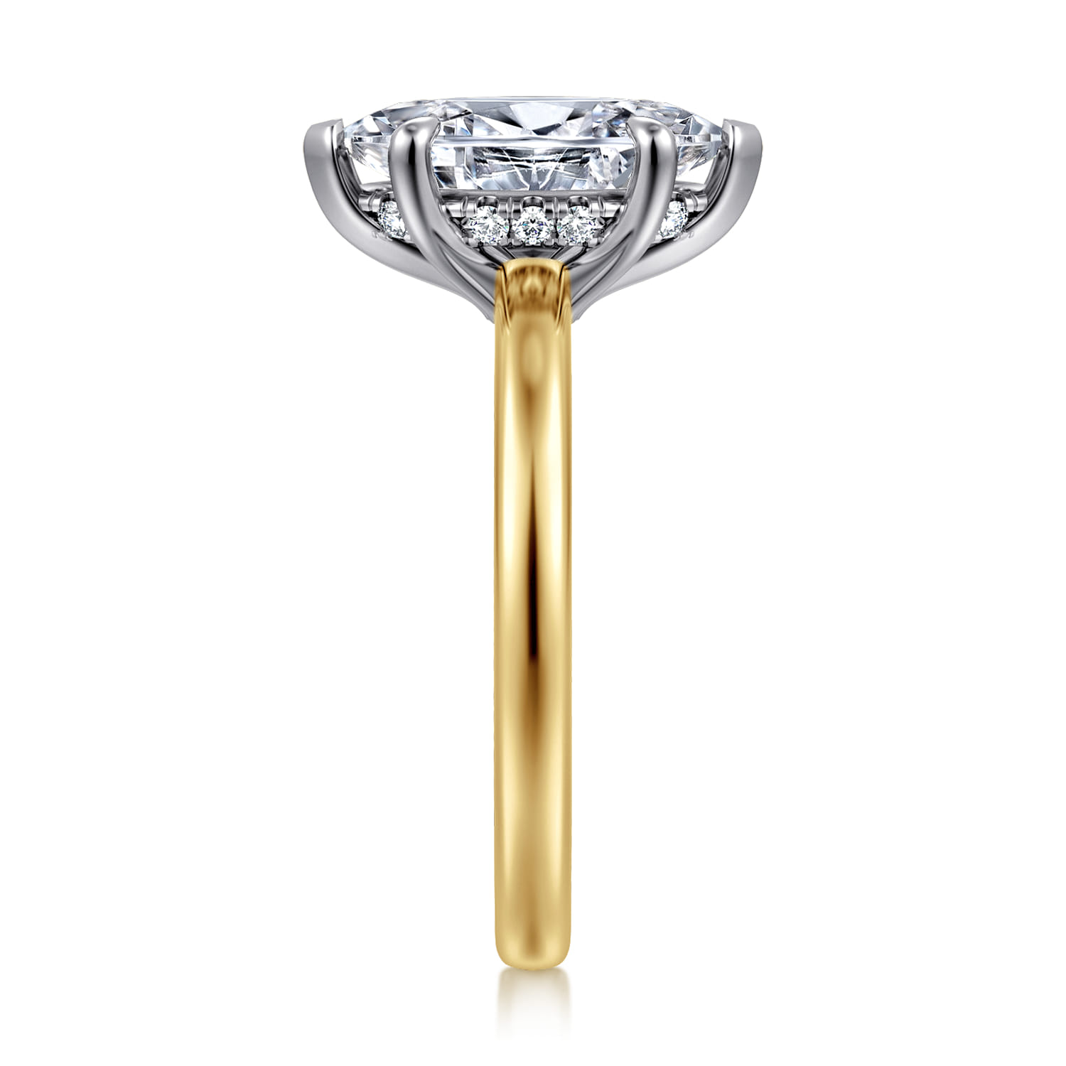 Austria - 14K White-Yellow Gold Marquise Shape Diamond Engagement Ring - 0.06 ct - Shot 4