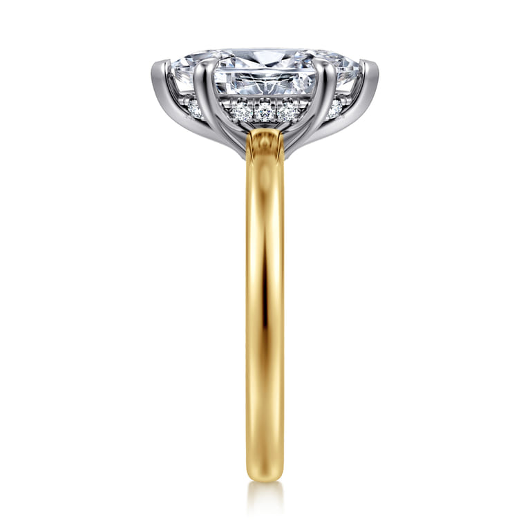 Austria - 14K White-Yellow Gold Marquise Shape Diamond Engagement Ring - 0.06 ct - Shot 4
