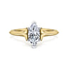 Ellis - 14K White-Yellow Gold Marquise Diamond Engagement Ring