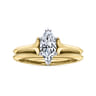 Ellis - 14K White-Yellow Gold Marquise Diamond Engagement Ring