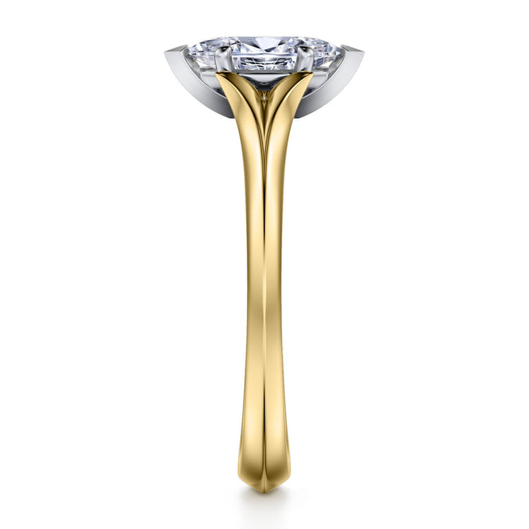 Ellis - 14K White-Yellow Gold Marquise Diamond Engagement Ring - Shot 5