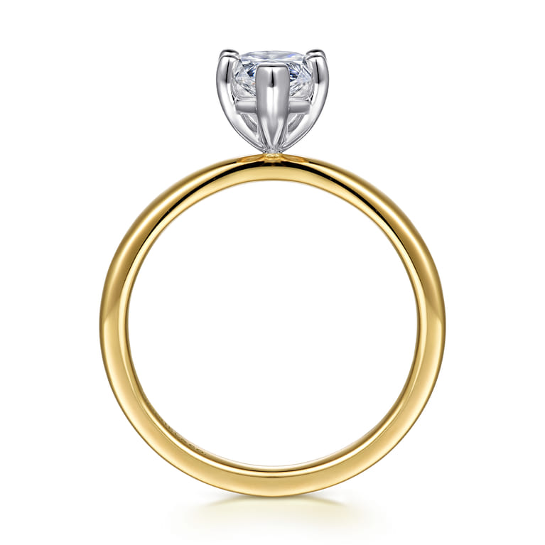 Paula - 14K White-Yellow Gold Marquise Diamond Engagement Ring - Shot 2