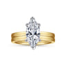 Paula - 14K White-Yellow Gold Marquise Diamond Engagement Ring