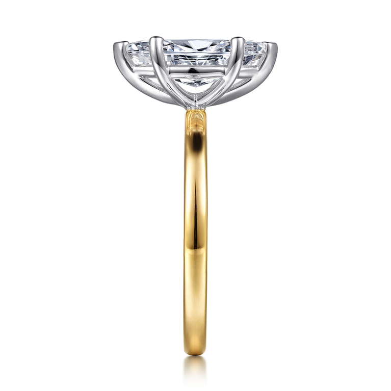Paula - 14K White-Yellow Gold Marquise Diamond Engagement Ring - Shot 4