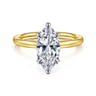 Lark - 14K White-Yellow Gold Marquise Shape Solitaire Engagement Ring