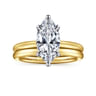 Lark - 14K White-Yellow Gold Marquise Shape Solitaire Engagement Ring