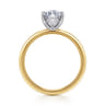 Evelina - 14K White-Yellow Gold Marquise Shape Solitaire Diamond Engagement Ring