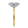 Evelina - 14K White-Yellow Gold Marquise Shape Solitaire Diamond Engagement Ring