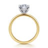 Evelina - 14K White-Yellow Gold Marquise Shape Solitaire Diamond Engagement Ring