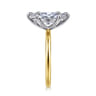 Evelina - 14K White-Yellow Gold Marquise Shape Solitaire Diamond Engagement Ring