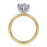 Unite - 14K White-Yellow Gold Marquise Shape Solitaire Diamond Engagement Ring
