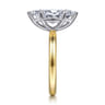 Unite - 14K White-Yellow Gold Marquise Shape Solitaire Diamond Engagement Ring
