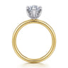 Unite - 14K White-Yellow Gold Marquise Shape Solitaire Diamond Engagement Ring