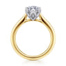 Nola - 14K White-Yellow Gold Marquise Shape Lotus Diamond Engagement Ring