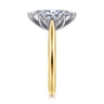 Nola - 14K White-Yellow Gold Marquise Shape Lotus Diamond Engagement Ring