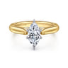 Lauren - 14K White-Yellow Gold Marquise Shape Diamond Engagement Ring