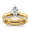 Lauren - 14K White-Yellow Gold Marquise Shape Diamond Engagement Ring