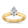 Lauren - 14K White-Yellow Gold Marquise Shape Diamond Engagement Ring
