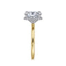 Rainah - 14K White and Yellow Gold Oval Diamond Engagement Ring - 0.13 ct