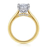 Ericka - 14K White and Yellow Gold Oval Diamond Engagement Ring - 0.16 ct
