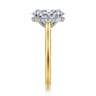 Ericka - 14K White and Yellow Gold Oval Diamond Engagement Ring - 0.16 ct