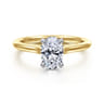 Ericka - 14K White and Yellow Gold Oval Diamond Engagement Ring - 0.15 ct