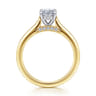 Ericka - 14K White and Yellow Gold Oval Diamond Engagement Ring - 0.15 ct