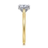 Ericka - 14K White and Yellow Gold Oval Diamond Engagement Ring - 0.15 ct