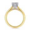 Ericka - 14K White and Yellow Gold Oval Diamond Engagement Ring - 0.12 ct