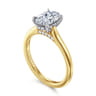 Ericka - 14K White and Yellow Gold Oval Diamond Engagement Ring - 0.12 ct