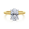 Ericka - 14K White and Yellow Gold Oval Diamond Engagement Ring - 0.13 ct