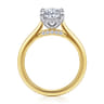 Ericka - 14K White and Yellow Gold Oval Diamond Engagement Ring - 0.13 ct