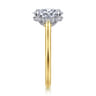 Ericka - 14K White and Yellow Gold Oval Diamond Engagement Ring - 0.13 ct